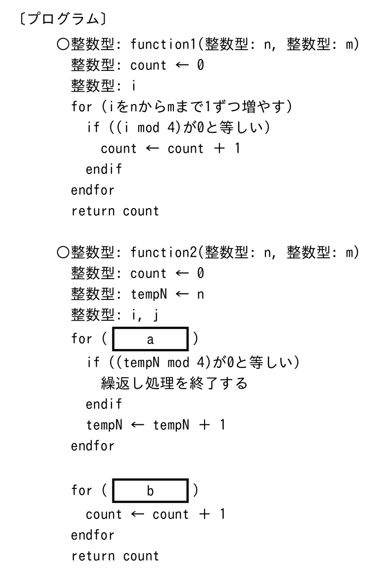 基本情報技術者 2025年度(令和7年度)公開問題 科目B 問1の図